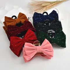 レディース ベロア リボン ヘアクリップ バンス プラスチック かわいい 秋冬 おしゃれ ベルベット 別珍 韓国 フレンチガーリー 大きめ まとめ髪 レトロ ヴィンテージ ドット 女の子 大人 お呼ばれ 痛くない