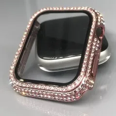 GimelZayin 保護 高級glass ケース メッキ　キラキラ　ピンク アップルウォッチ  4 5 6 7 8 9 se メンズ レディース 40mm 41mm 44mm 45mm Apple Watch カバー
