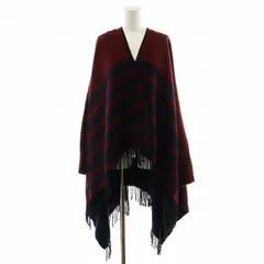 バーニーズニューヨーク BARNEYS NEW YORK ストール フリンジ ボーダー柄 ボルドー 紺 ネイビー /AN41 ■OFのサムネイル
