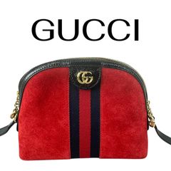 グッチ GUCCI オフィディア シェリーライン GGスエードショルダーバッグ レッド 499621 486628  5D802