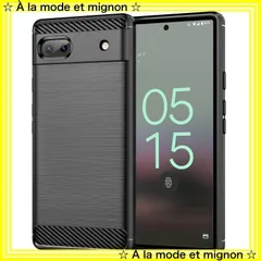 【新品未使用】カバー ケース ケース 用の 炭素繊維カバー (素材/TPU) 用の 指紋防止 6A 滑り止め ピクセル 薄型 スマホケース 軽量 耐衝撃 6a 簡易脱着 Pixel ソフトケース 【UNEED】Google カラー：黒