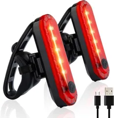 【レッド2個セット】テールライト 自転車ライト USB充電 LEDライト 後ろライト IPX4防水 4点灯モード フレームマウント セーフティーライト 夜間走行の視認性をアピール 簡単装着 工具不要 通勤 通学 サイクリング部品