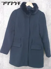 ■ snidel スナイデル ラビットファー 長袖 コート サイズ1 ネイビー レディース 【中古】 【1002802300356】