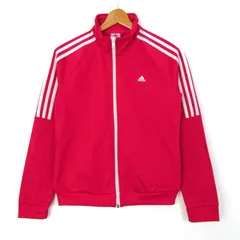 アディダス ジャージ ジャケット フルジップ モックネック スポーツウエア アウター レディース Mサイズ ピンク系 adidas 【中古】