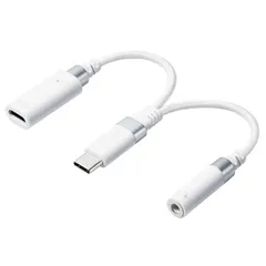 新品 エレコム オーディオアダプタ USB-C & 3.5mm DAC搭載 ハイレゾ対応 【 充電/音楽/通話 】 USB Power Delivery対応 高耐久 ホワイト iPhone15シリーズ非対応 MPA-C35CSDPDWH