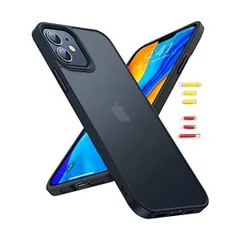 TORRAS 半透明 iPhone 12 用ケース iPhone 12 Pro 用ケース 米軍MIL規格取得 衝撃吸収マット感 ストラップホール付き