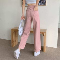 ワイドパンツ レディース デニムパンツ ウエストシェイプ ハイウエスト パンツ 太め ズボン ゆったり ハイウエストデニム ワイド ジーンズ ロング デニム ボトムス ツイル チノ 韓国 韓国ファッション 春 夏 秋 冬 おしゃれ 大きいサイズ