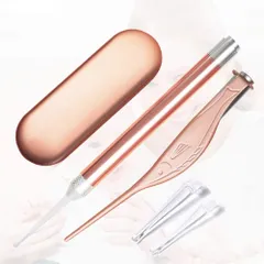 【数量限定】みみかき イヤークリーナー ステンレス製 耳掃除 子供用 LEDライト付き 大人兼用 お年寄り用 ピンセット 家庭用 ライト 収納ケース付き 携帯便利(2点セット)[日本語取扱説明書付 耳かき ](電池)