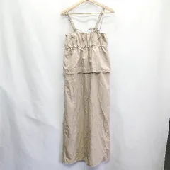 ◇ ⊂◎●未使用● JUNOAH ジュノア コットン系 キャミソール 膝丈 ワンピース サイズM ブラウン レディース E  【1410100021802】のサムネイル