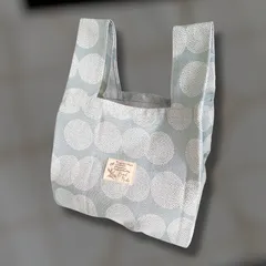折り畳みトート ミニ  北欧柄 淡い水色 ハンドメイド商品♡ギフト ラッピング