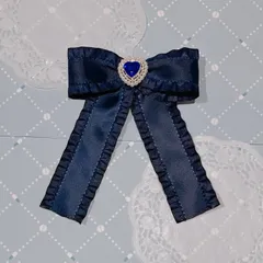 勇気の魔法　ポニーテール　量産型　リボン　クリップ　ブローチ　青