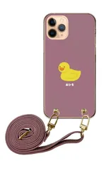 Galaxy S21 5G SC-51B SCG09 ギャラクシーS21 スマホケース スマホショルダー アヒル ワンポイント かわいい レザーベルト ストラップ 調節可能 130cm  カラー05