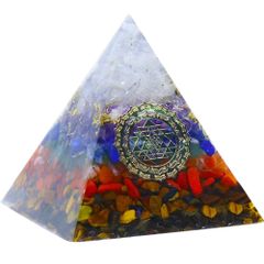 【人気商品】HIGHAWKピラミッド型 オルゴナイト エネルギー チャクラ 天然
