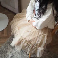チュールロングスカート キッズ 子供服 スカート 女の子 韓国子供服 おしゃれ かわいい