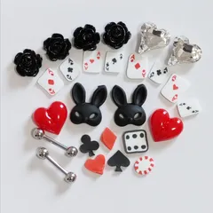 No.34　トランプ　サブカル　うさぎ　カジノ　ネイルパーツ　まとめ売り