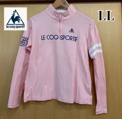 ルコック 長袖ハイネックシャツ ピンク×ネイビー ハーフジップ 袖ライン レディース LL ゴルフウェア le coq sportf