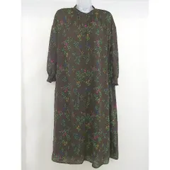 ◇ GLOBAL WORK グローバルワーク 総柄 七分袖 膝下丈 ワンピース サイズM ブラウン系 レディース  【中古】 【1204190002588】