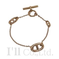 HERMES　エルメス　シェーヌダンクル　ファランドール　ブレスレット　750PG　#ST　ブランドジュエリー　アクセサリー　チェーンブレスレット　Hモチーフ　Au750　K18PG　18金　ピンクゴールド【中古】【76225】