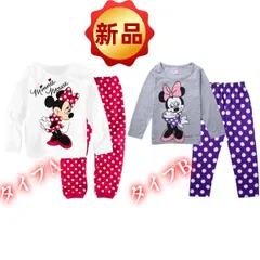 ✨新品✨子供用ミニーマウスパジャマ 長袖トップス&ドット柄パンツ 上下セット 女の子 ルームウェア 部屋着 可愛い 寝巻き キッズパジャマ 長袖パジャマ  水玉 プレゼント キッズパジャマ  コットン 綿 100/110/120/130cm プレゼント ギフト