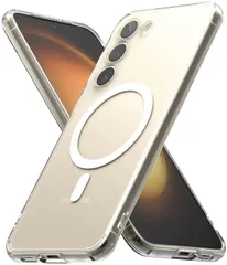 【数量限定】ギャラクシーS23 スマホカバー スマホケース プラス マグネット搭載 米軍MIL規格取得 (ストラップホールあり) 耐衝撃 落下防止 - 耐黄変 黄ばみにくい Magnetic TPU+PC FUSION Matte ケース Plus Clear