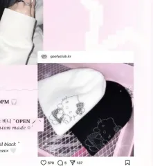 グーフィークラブ hello kitty(ハローキティ) ビーニー ホワイト