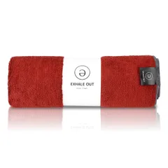 ヨガマット ホットヨガ タオル ヨガラグ ラグ ヨガタオル 速乾 大判 (エクセイルアウト) 軽量 OUT 吸水 収納袋付き EXHALE (バーガンディー)