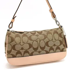 ★COACH/Coach/Signature/Handbag/Pouch/6094/Leather/Beige