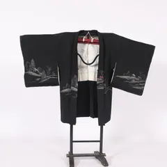 絵羽織　新品　黒　シルバー　ゴールド　原風景　縫い紋五三の桐　/C79