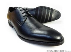 PARASHOE 本革 プレーントゥ ビジネスシューズ 黒 幅広甲高 ワイズ4E（EEEE）27.5cm、28cm、28.5cm、29cm、29.5cm、30cm、31cm、32cm【大きいサイズ（ビッグサイズ）メンズ 革靴・紳士靴】