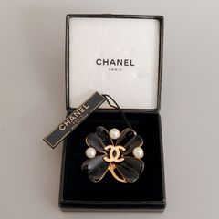 シャネル/CHANEL クローバー パール ゴールド ブローチ ココマーク