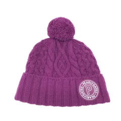 PEARLY GATES パーリーゲイツ  ウール混 ボンボン付 ニット帽  パープル系 FR [240101488241] ゴルフウェア ストスト