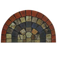 ベストコ 玄関マット 45×75cm セミサークルステンドタイル 泥落とし 水洗いOK エントランスラバーマット ND-472