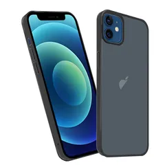 【新品】 KPNS スマホケース iPhone 12 ケース 米軍MIL規格 肌触りも良い 半透明 耐衝撃 超軽薄 指紋防止 黄変防止 アイフォン12 保護 カバー（ブラック） 0