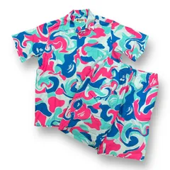 A BATHING APE マーブルカモ オープンカラーシャツ ショーツ ハーフパンツ セットアップ エイプ 001SRI301006M 001SRI301004Mのサムネイル