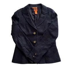 TORY BURCH トリーバーチ ジャケット 紺 シングル ボタン ツイード レディース サイズ8 Lサイズのサムネイル