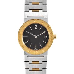 ブルガリ BVLGARI BB30SGD ブルガリブルガリ 30 腕時計 ブラック文字盤 K18YG×SS メンズ【中古】