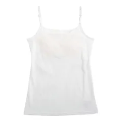 【新品】 [Airin] PLUS BRA(プラス ブラ) レディース インナー カップ付き キャミソール 綿100% 接触冷感 LLサイズ オフホワイト 0