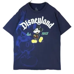海外限定！ウォルトディズニーワールドWaltDisneyworldディズニーランドDisneyland半袖キャラクターTシャツキャラ物ミッキーMickeyヘインズHANES紺ネイビー大判プリントデカプリントvintageヴィンテージ40320