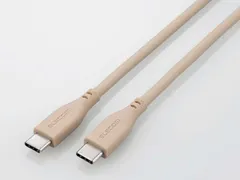 【新品・5営業日で発送】ELECOM エレコム USB Type C-Cケーブル／なめらか／1.0m／グレージュ(MPA-CCSS10GB)