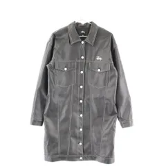 STUSSY (ステューシー) PU TRUCKER DRESS フェイクレザー ロゴ刺繍 ワンピース レディース ブラックのサムネイル
