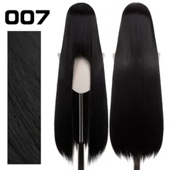 【1～3日以内に発送！】コスプレ耐熱ウィッグ ブラック 100cm ロングウィッグ ★NARUTO/大蛇丸 ★魔法少女まどか☆マギカ/暁美ほむら風 等 ★192色のバリエーション！多様キャラのコスプレに最適です！ 【1307-007】