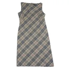 BURBERRY LONDON バーバリー ロンドン チェック ノースリーブ ワンピース ベージュ系 40【中古】のサムネイル