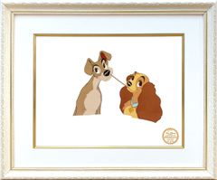 ディズニー セル画「わんわん物語」展示用フック付 額縁カラー選択可 発送目安10～15営業日