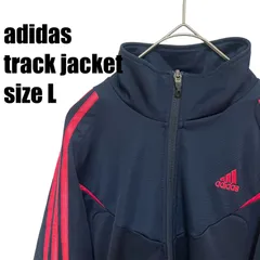 【人気】adidas アディダス スリーライン トラックジャケット トラックトップ ジャージ ジャケット サイズL ネイビー×ピンク ロゴ刺繍 レディース