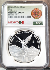2024 MEXICO SILVER LIBERTAD 1 ONZA NGC PF 70 ULTRA CAMEO FIRST RELEASES SCARCE