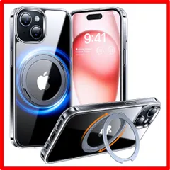 【セール中】 iPhone 15 用_クリア 【多機能360度回転スタンド】TORRAS iPhone15 用 ケース 縦横両対応 Halbachマグネット搭載