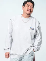VISION STREET WEAR ヴィジョンストリートウェア クルーネック トレーナー 大きいサイズ メンズ バックプリント トップス スウェット 裏毛 グレー