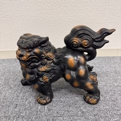 獅子 狛犬 シーサー 置物 オブジェ インテリア　レトロ　陶器　焼物