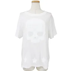 HYDROGEN ハイドロゲン Tシャツ ホワイト 白 S スカル スター プリント コットン クルーネック 半袖 トップス カットソー カジュアル【レディース】のサムネイル
