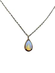 s-0236-r11【中古】agete　アガット　ネックレス　K10 オパール　ジュエリー